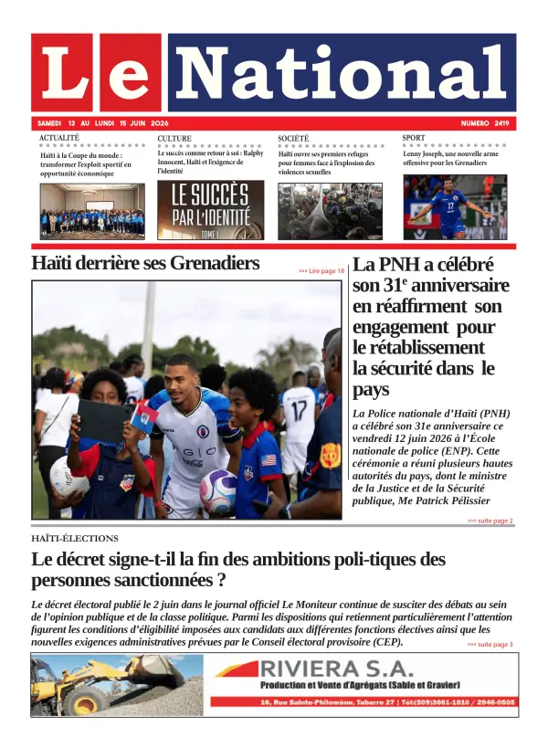 Une de l'édition 2419