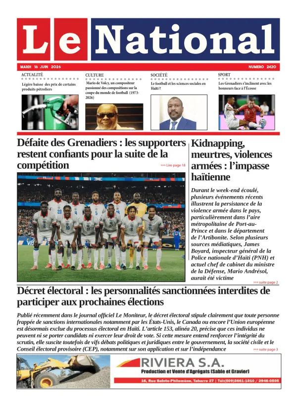 Une de l'édition 2420
