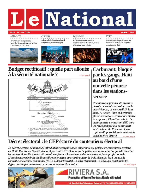 Une de l'édition 2422