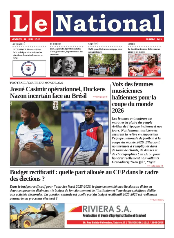 Une de l'édition 2423