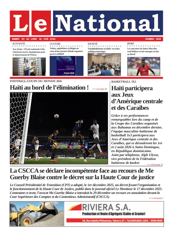 Une de l'édition 2424