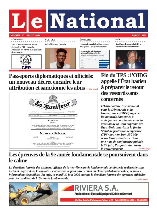 Une de l'édition 2431