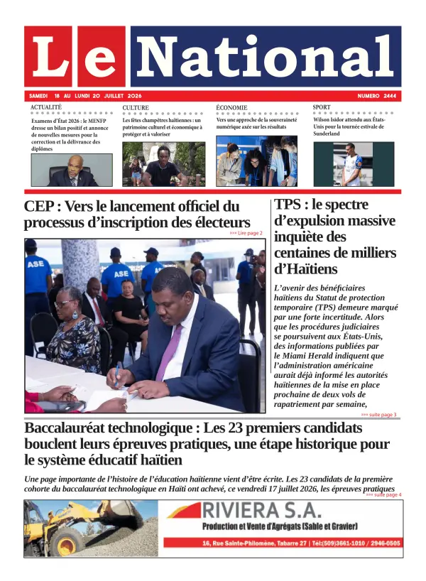 Une de l'édition 2444