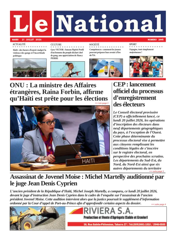 Une de l'édition 2445