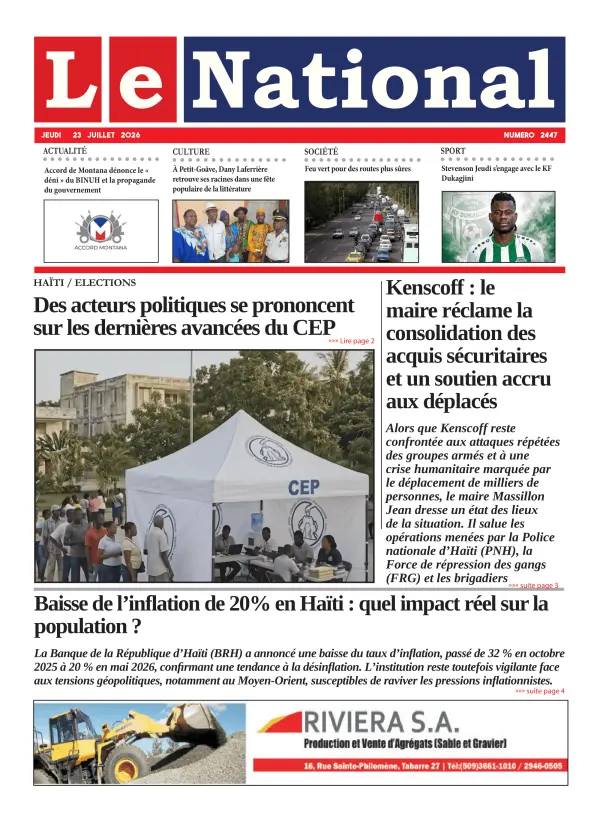 Une de l'édition 2447