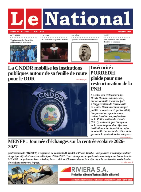 Une de l'édition 2454