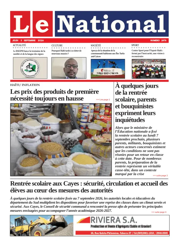 Une de l'édition 2476