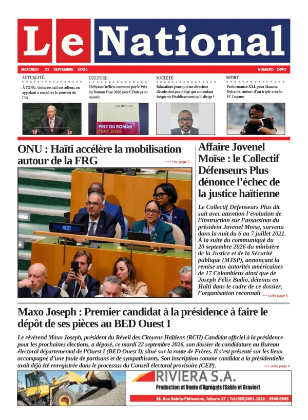 Une de l'édition 2490