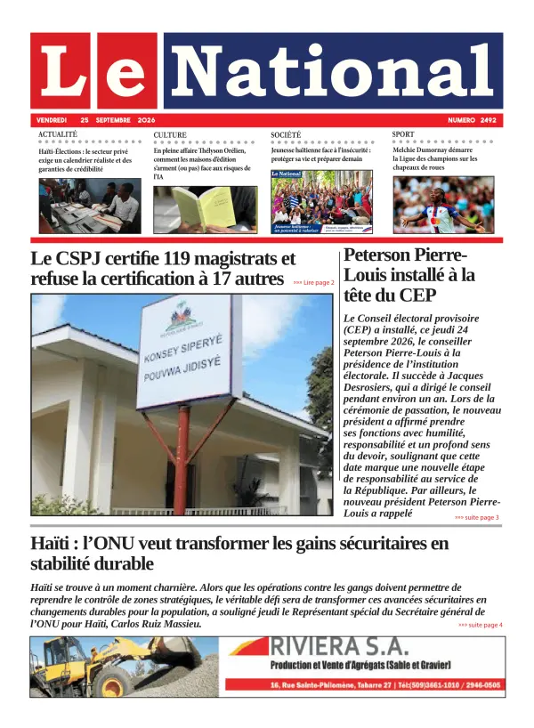Une de l'édition 2492