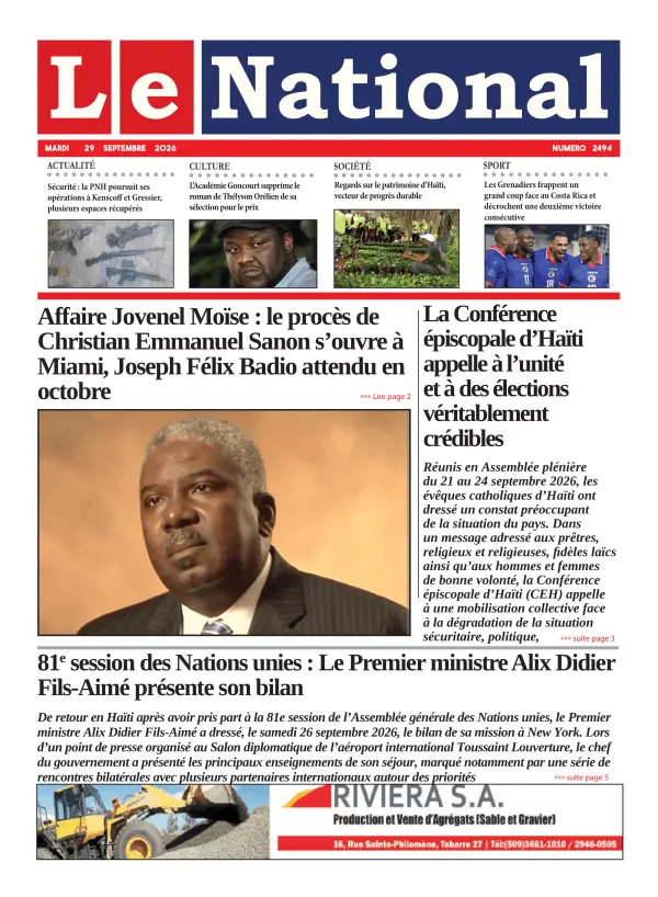 Une de l'édition 2494