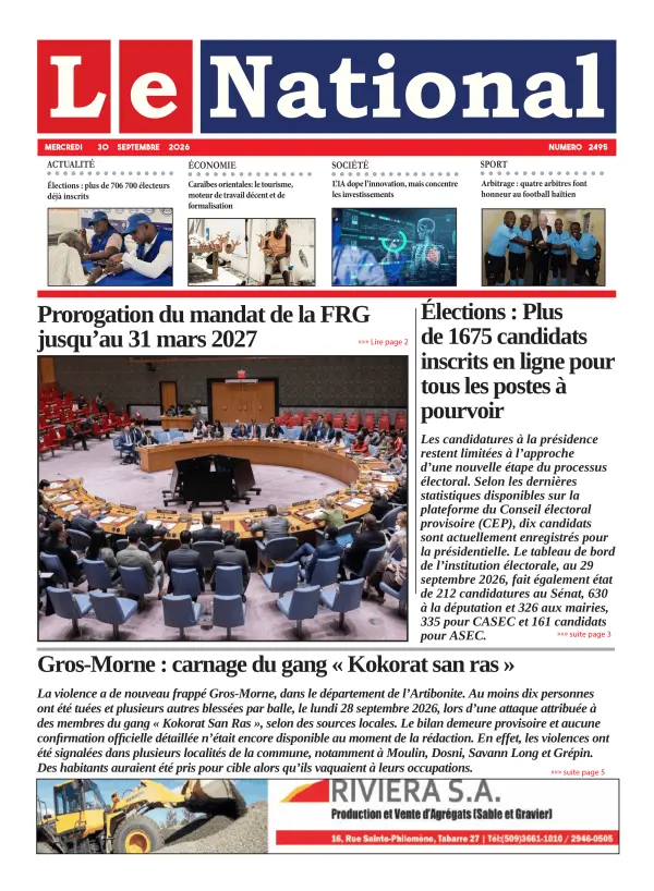 Une de l'édition 2495