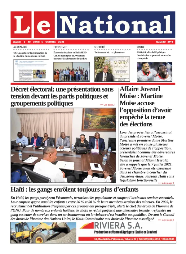 Une de l'édition 2498