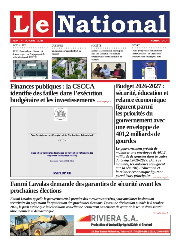 Une de l'édition 2501